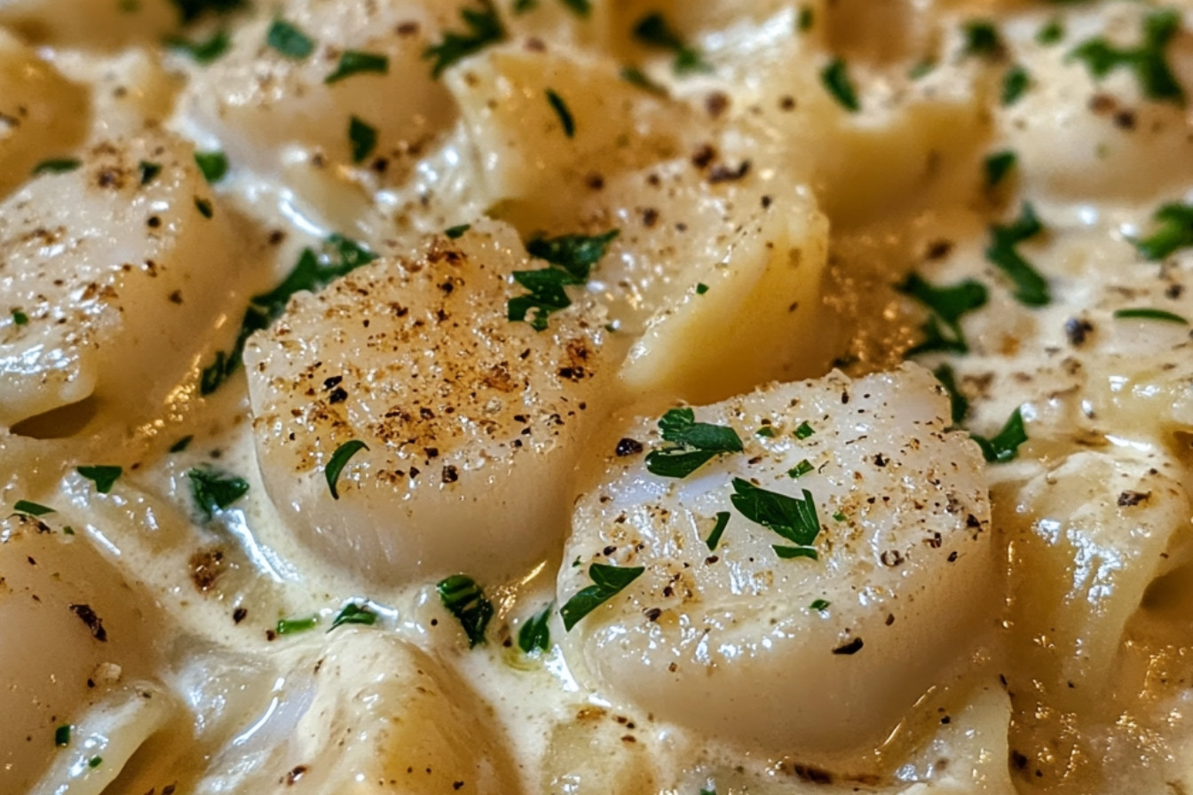 Pasta kremowa z przegrzebkami