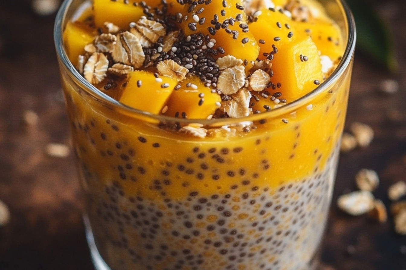 Pudding mango chia z musli na zdrowe śniadanie