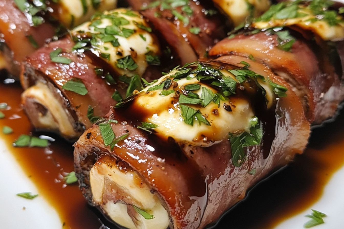 Roulades de boeuf à l'italienne au coulis de vinaigre balsamique