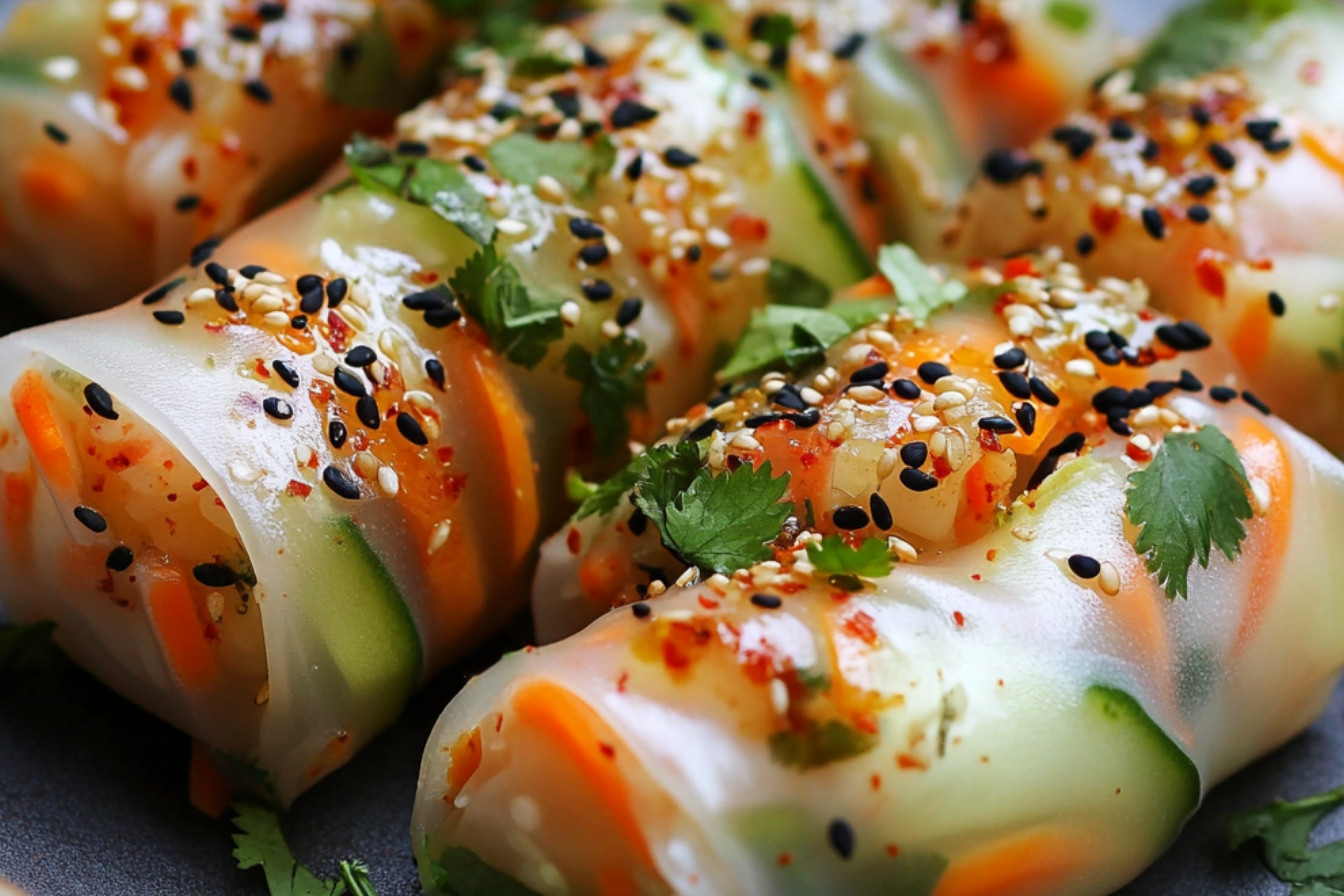 Rouleaux de printemps au kimchi de daikon