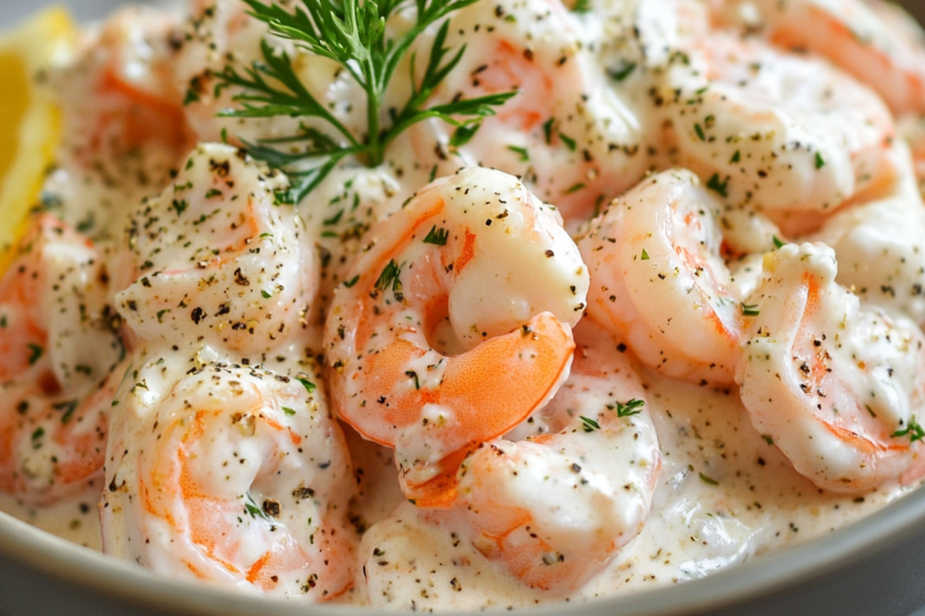 Sałatka z krewetek w kremowym sosie