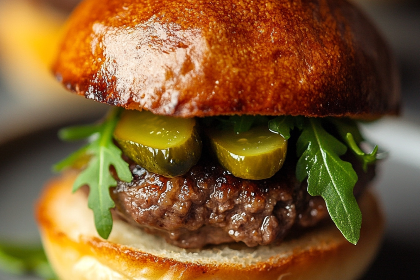 Slider z rostbefem na bułeczkach brioche