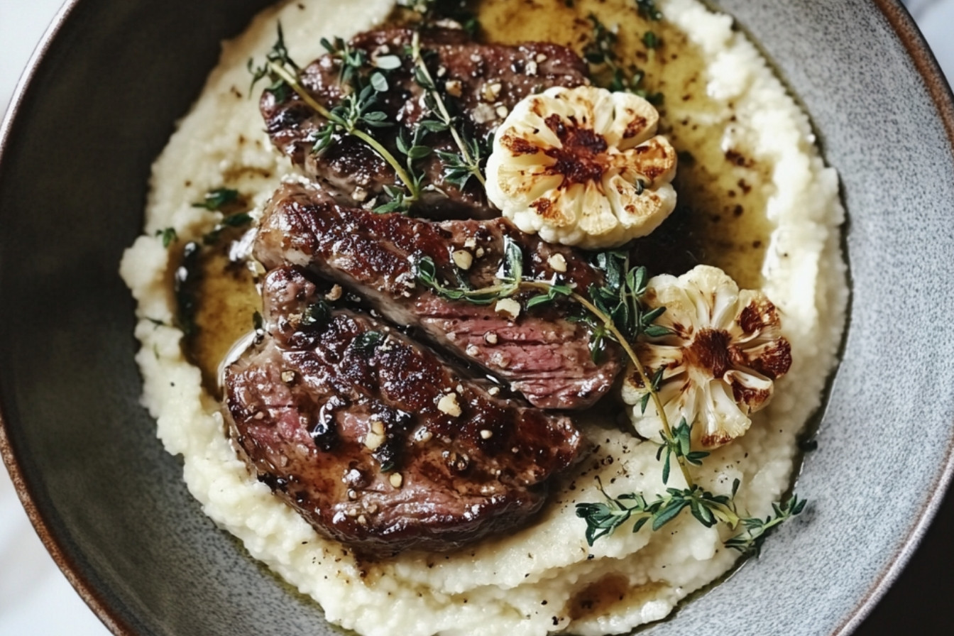 Steak z kalafiora i puree z kalafiora