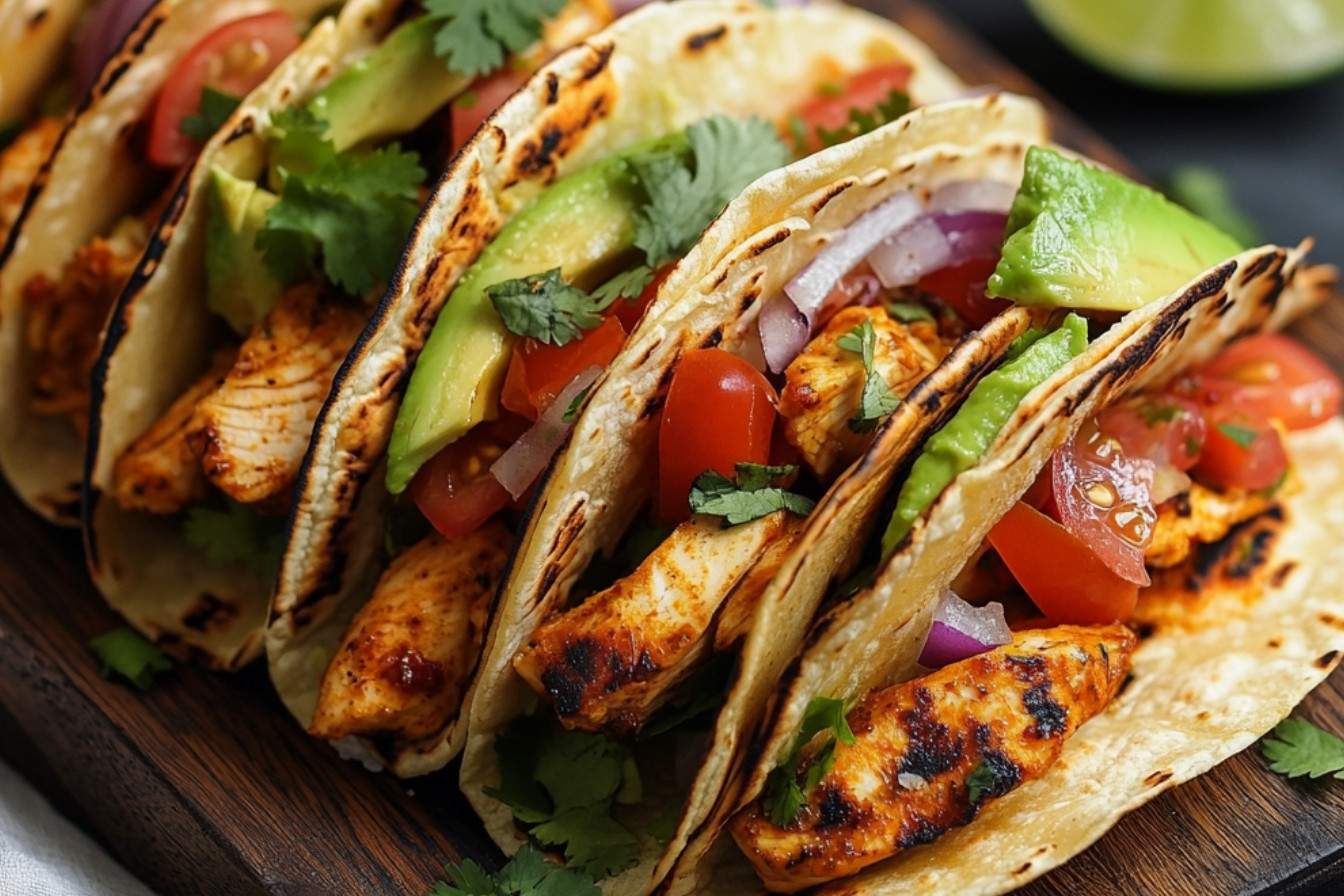 Tacos karaibskie z kurczakiem