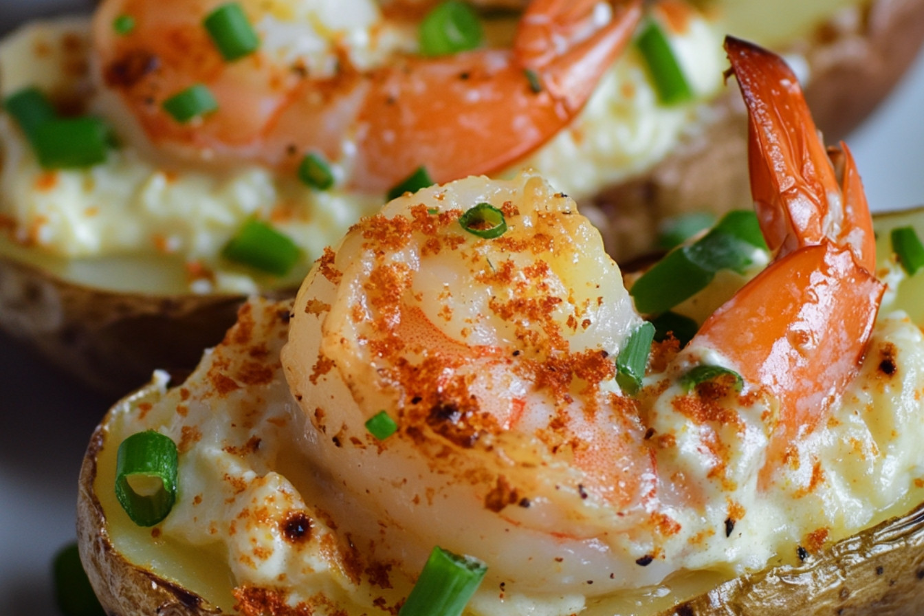 Ziemniaki faszerowane krewetkami w stylu guedille