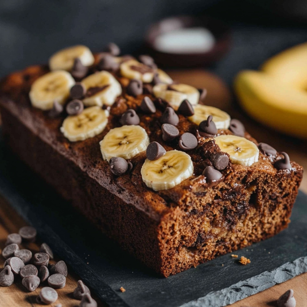 Chleb bananowy z kawałkami czekolady