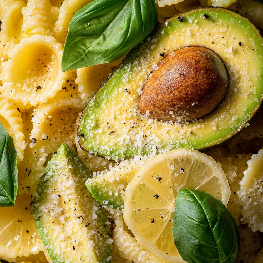 Makaron z sosem awokado