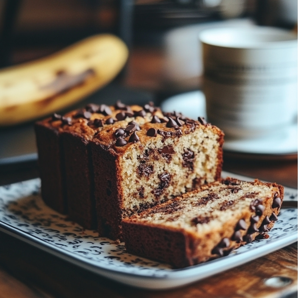 Chleb bananowy z kawałkami czekolady