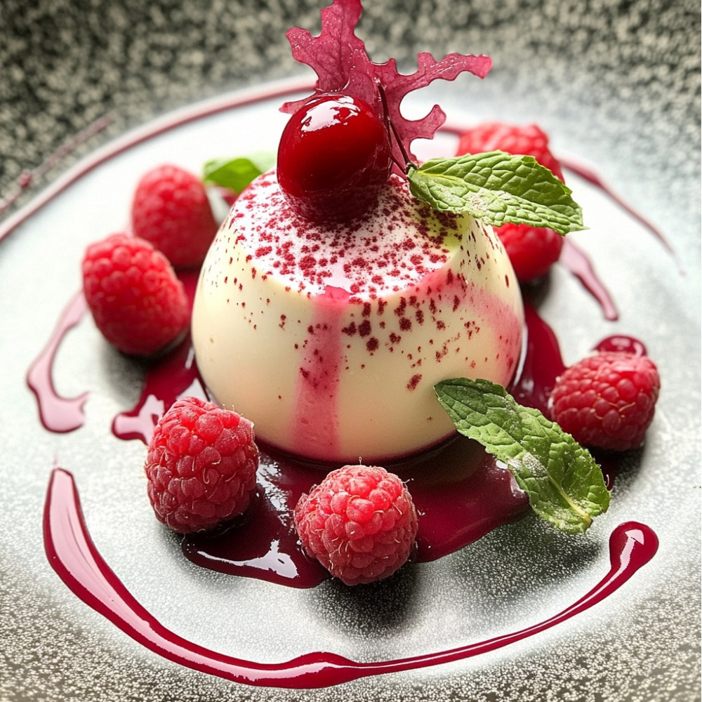 Panna Cotta z malinami