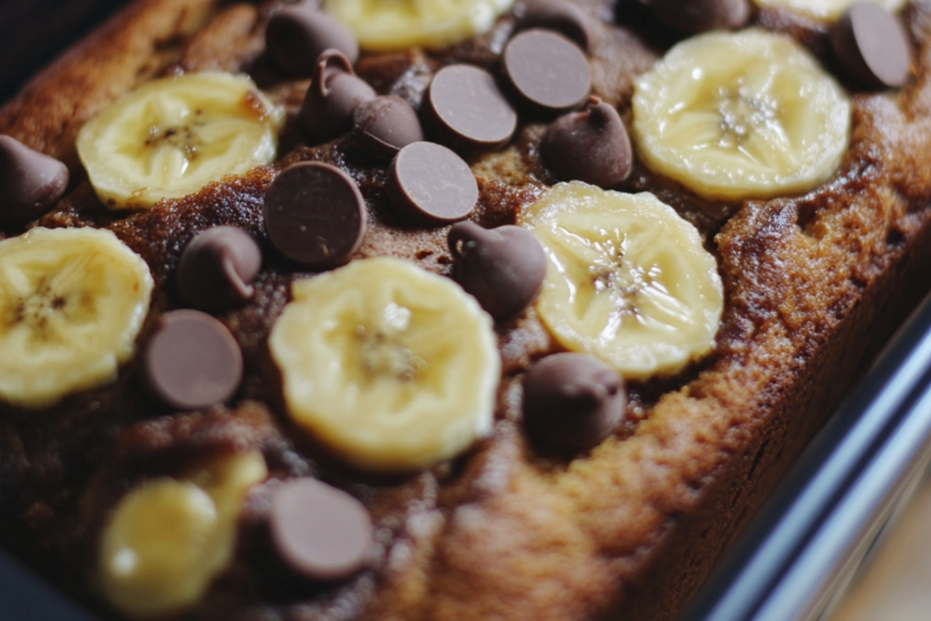 Chleb bananowy z kawałkami czekolady