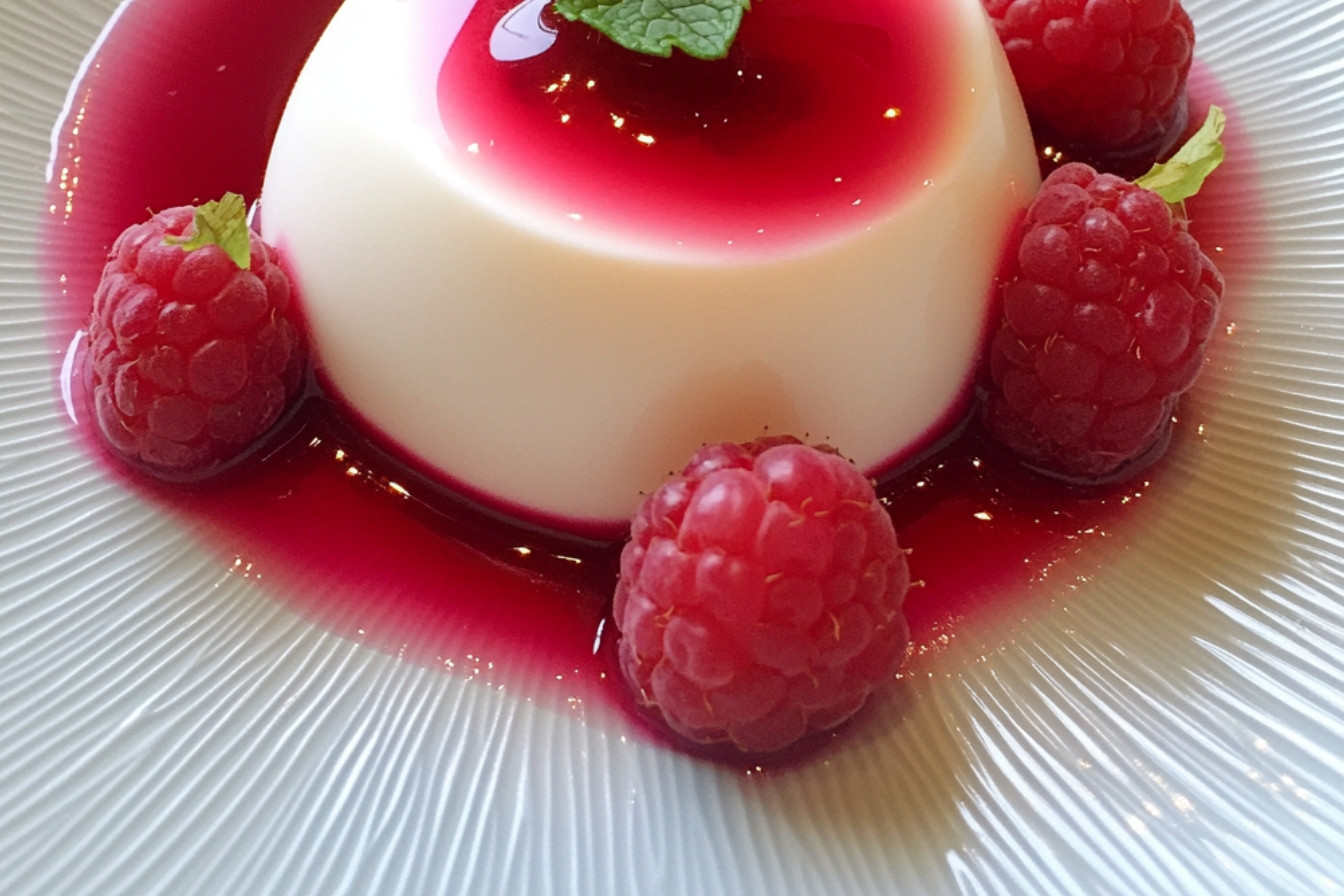 Panna Cotta z malinami